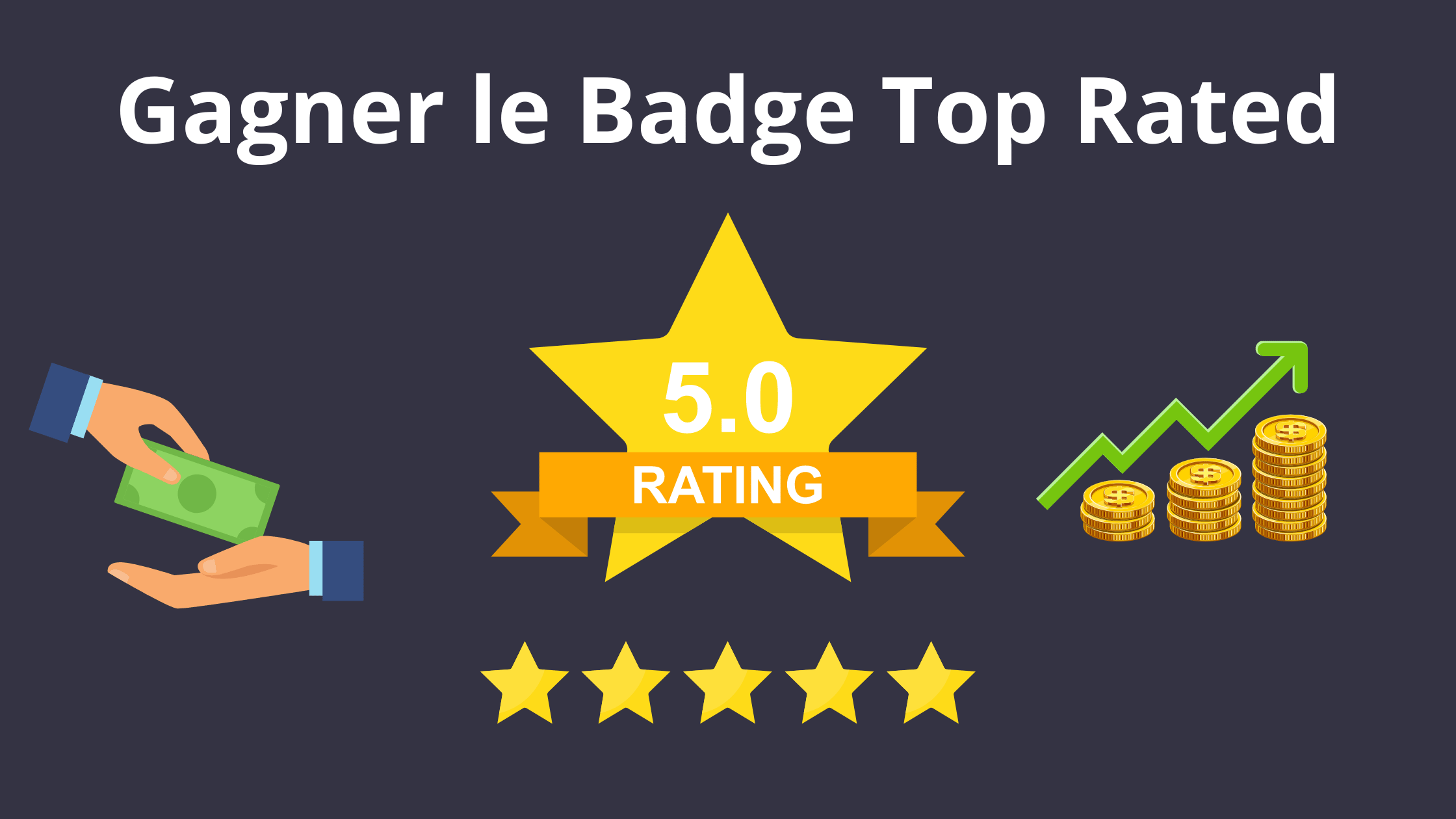 badge de Top Rated sur Upwork